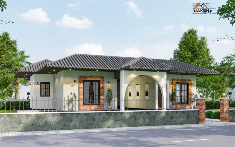 Single Floor House Design | Traditional Modern House Front Elevation